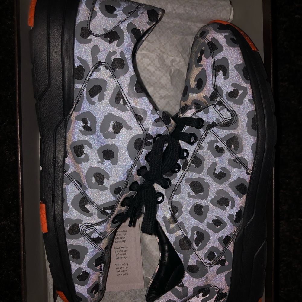 Gucci Reflex Leopard Print Gray Runner Sneaker